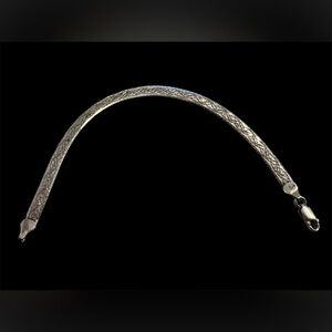 Sterling Silver Patterned Herringbone Bracelet